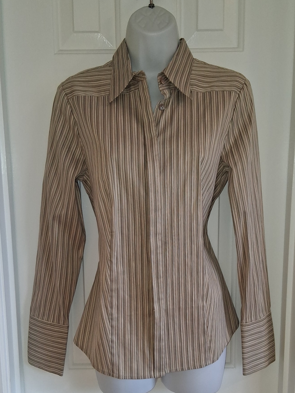 Yansi Fugel Stripe Button Down Shirt Small
